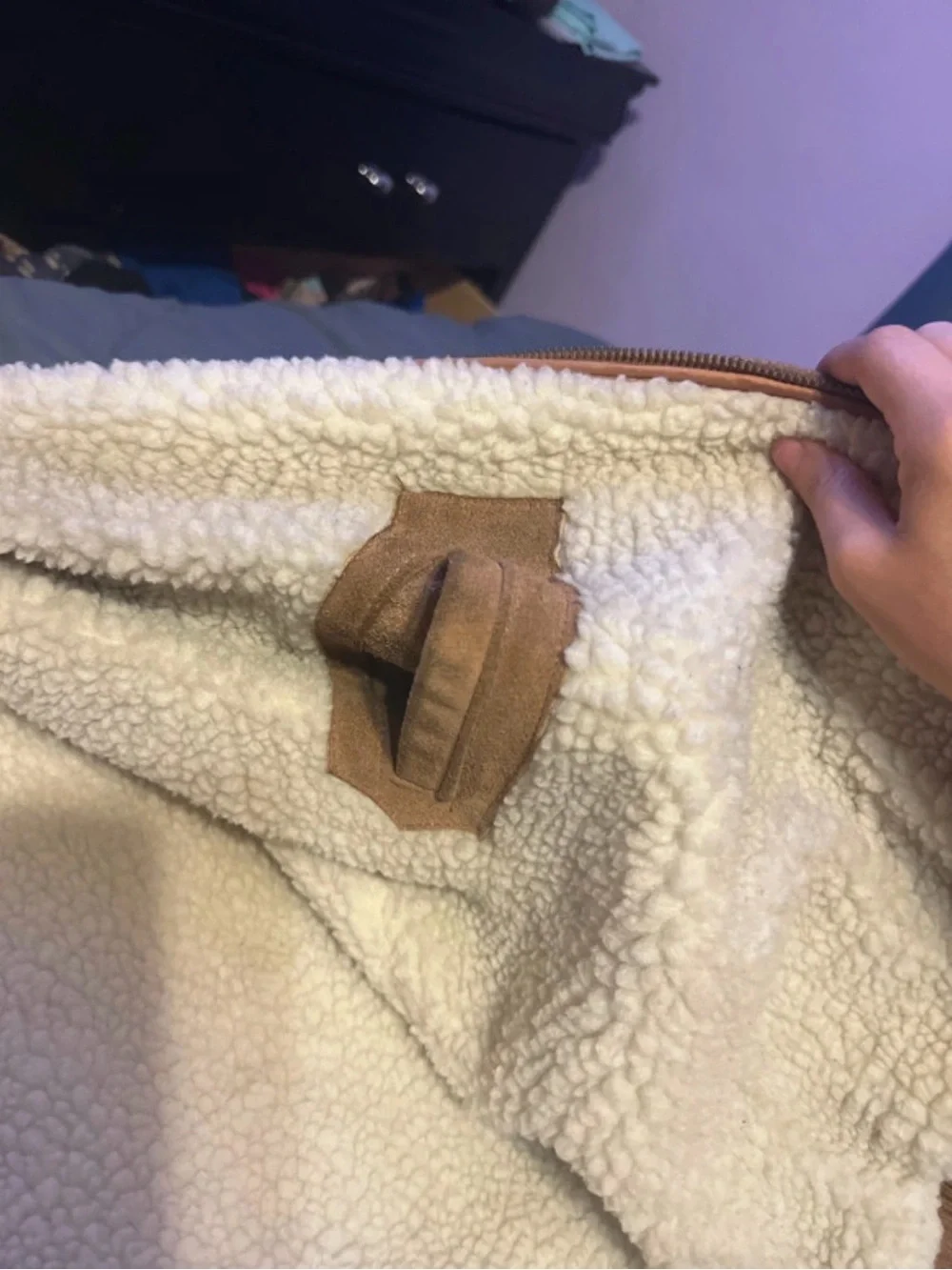 Classic Faux Leather Jacket in Cognac